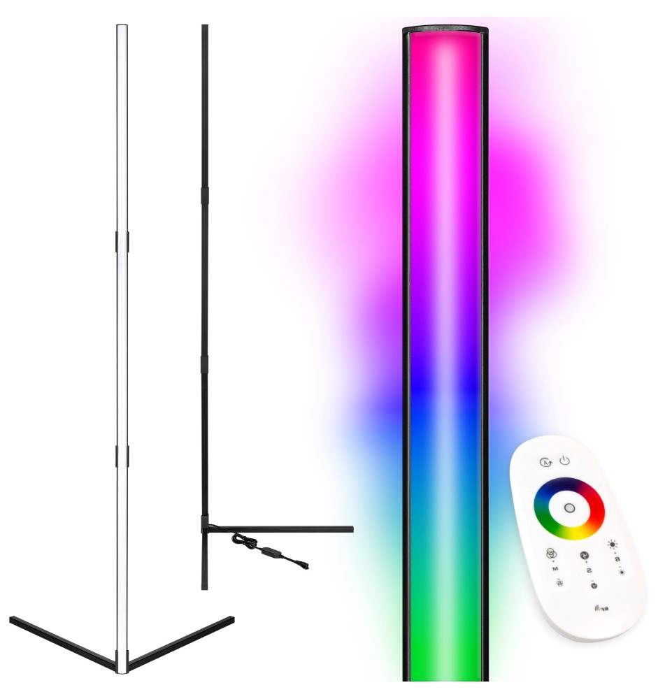 Lampa podłogowa LED RGB 20W 140cm czarna.