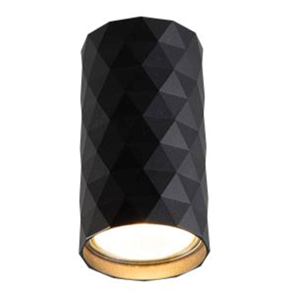 GU10 Glamour Round Black Surface-Mounted Light Fixture | LVT