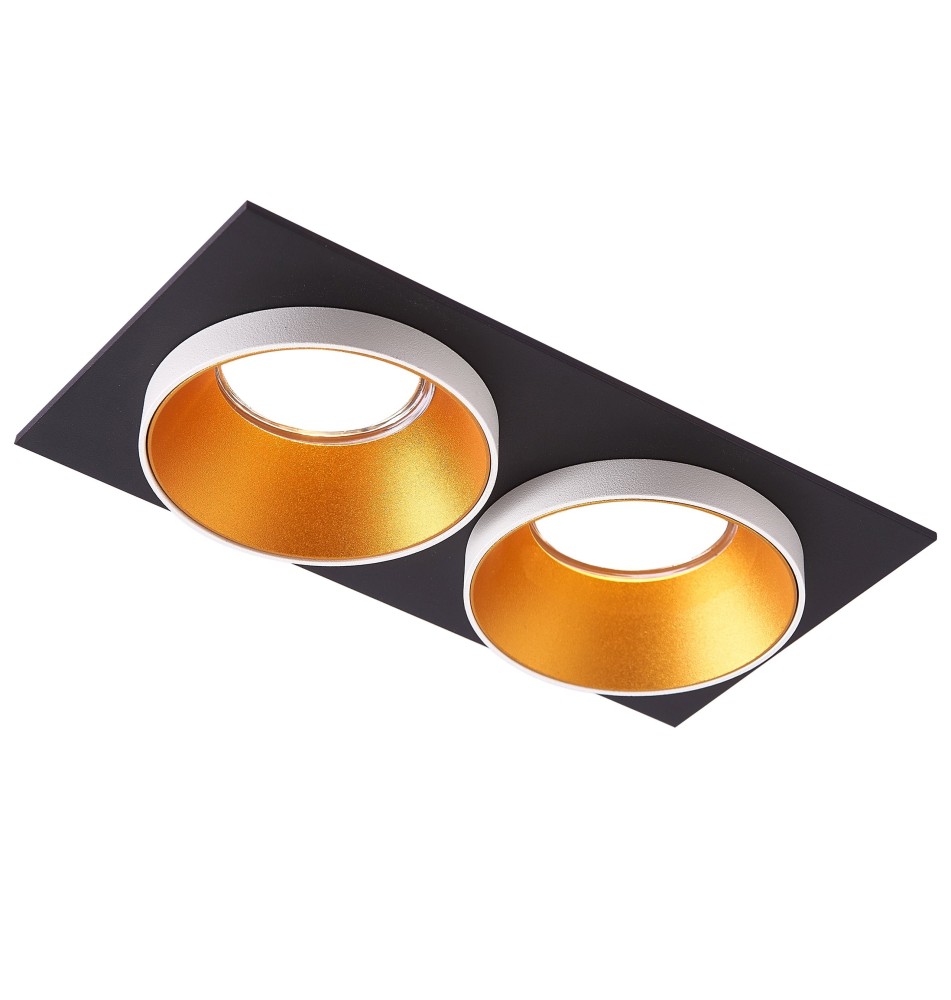 Taris Gold Double Black-and-White Halogen Light Fixture. | LVT