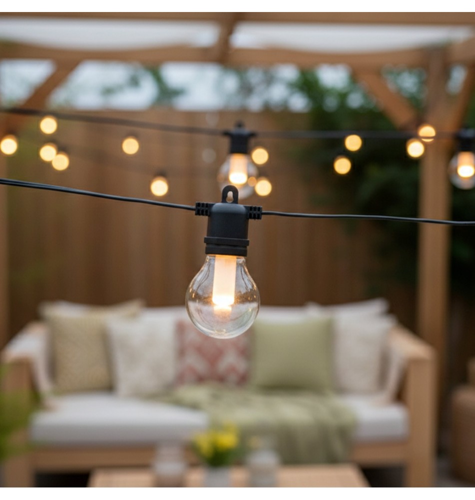 Girlanda LED solarna 6,5m 10x LED G50 płomień | LVT