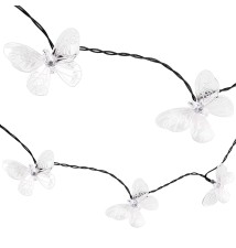 Solar LED String Lights, 20 LEDs, 580 cm, Butterfly Design | LVT