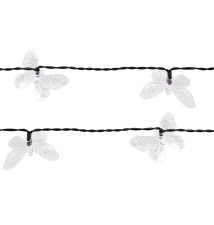 Girlanda LED solarna 20 LED 580cm motylek | LVT