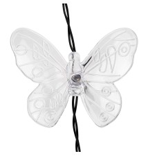 Solar LED String Lights, 20 LEDs, 580 cm, Butterfly Design | LVT