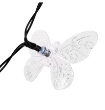 Girlanda LED solarna 20 LED 580cm motylek | LVT