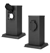 Ontario Garden Post, 230V, 20 cm, 1 Outlet, Black | LVT