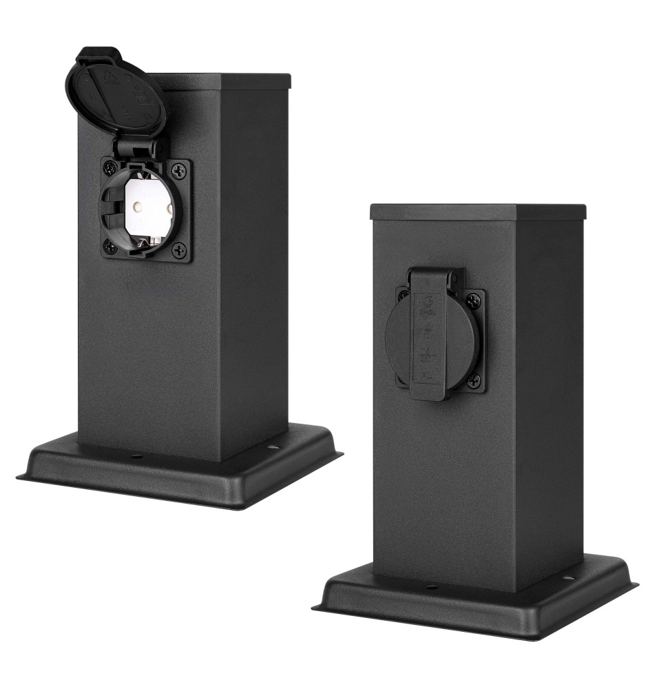 Ontario Garden Post, 230V, 20 cm, 1 Outlet, Black | LVT