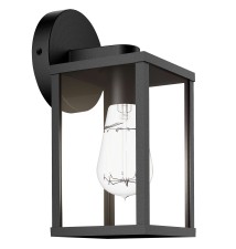 Lidio-2 E27 Architectural Wall Sconce, Black | LVT