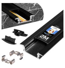 Masterled Recessed LED Profile, 2 m, Black | LVT