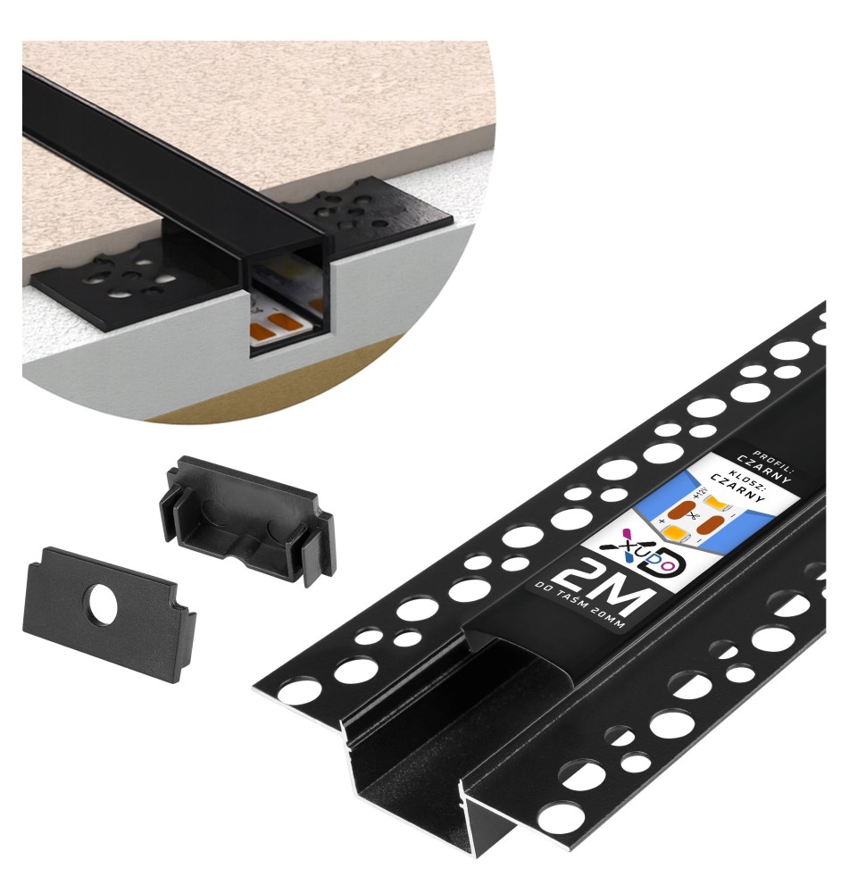 GK Profile 20 mm, 2 m, black, black cover | LVT