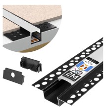 GK Profile 20 mm, 2 m, Black, Frosted Glass | LVT