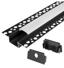 GK Profile 20 mm, 2 m, Black, Frosted Glass | LVT