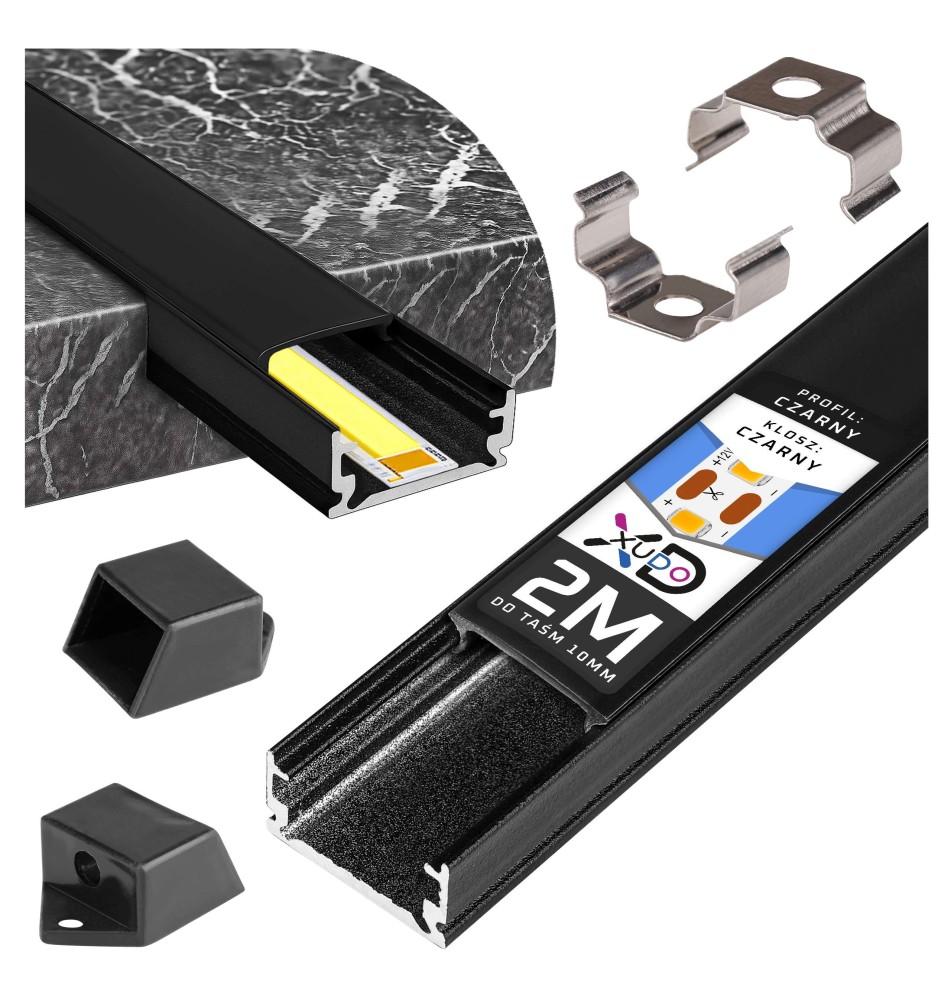 2-meter slim profile, black | LVT