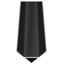 2-meter black corner profile with frosted glass cover | LVT