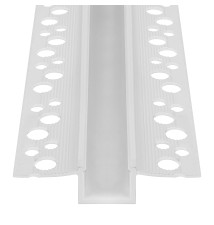 50x12 PVC LED Profile, Recessed for Drywall, White, 2 m, Opaque | LVT