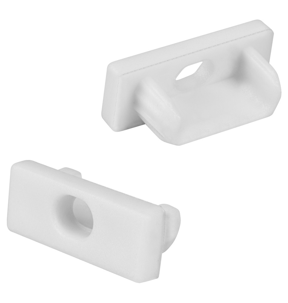 Master LED PVC Slim End Cap with Hole, White | LVT