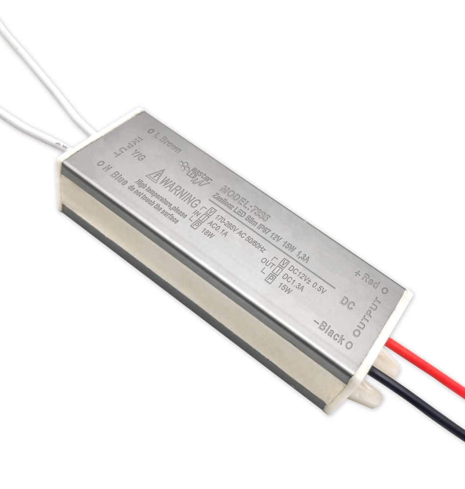 Zasilacz LED Slim IP67 12V  15W  1,3A