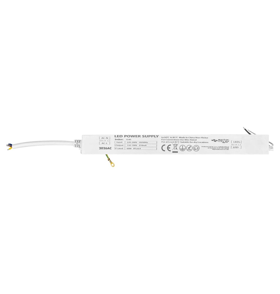 Durio 150-190V 60W 310mA Constant-Current LED Power Supply | LVT