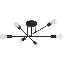 Żyrandol LED E27 Eliot 70cm x6 czarny | LVT