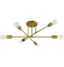 Żyrandol LED E27 Eliot 70cm x6 złoty.