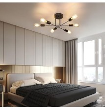 Żyrandol LED E27 Eliot 70cm x6 czarny | LVT