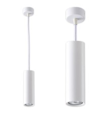 Oprawa wisząca Idar GU10 60x200mm kabel 1m biała.
