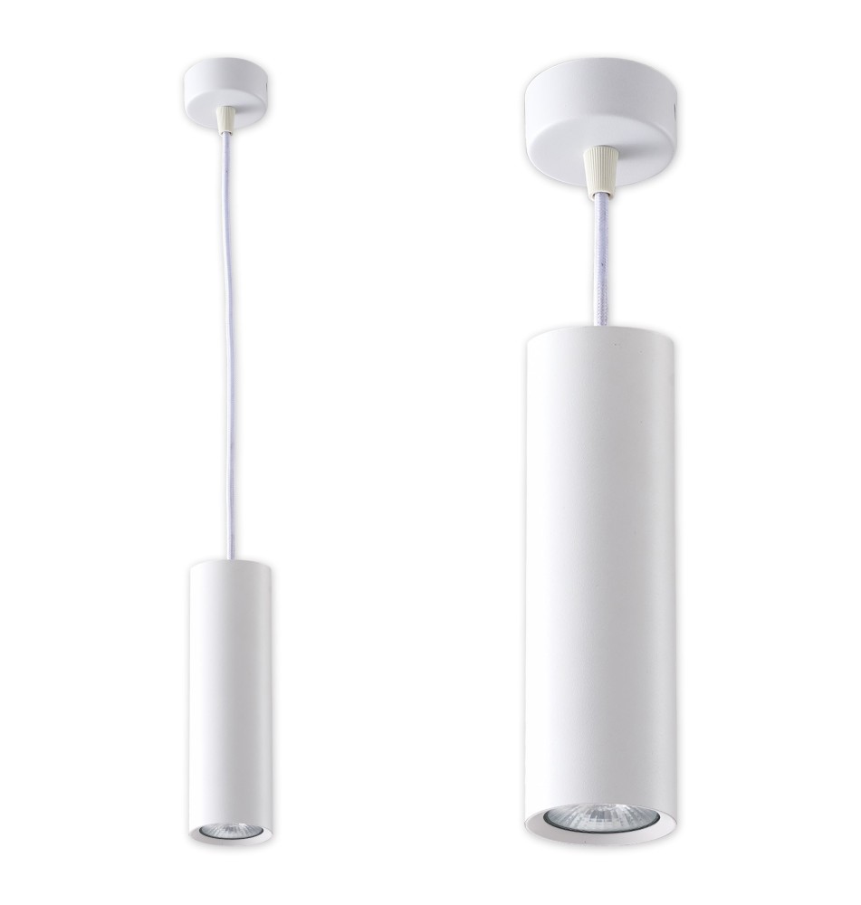 Oprawa wisząca Idar GU10 60x200mm kabel 1m biała.