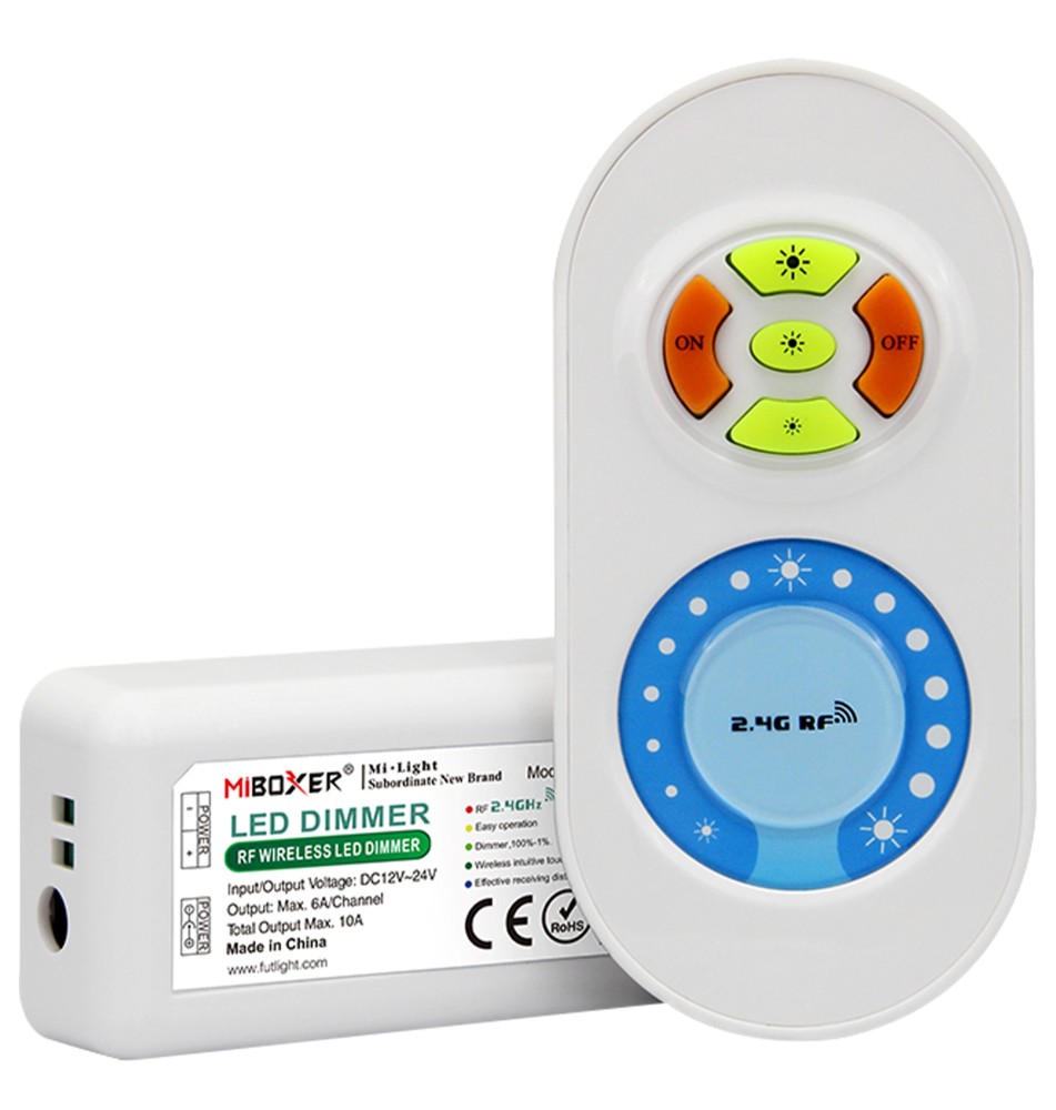 Sterownik LED Mono RF 12/24V + Pilot FUT021.