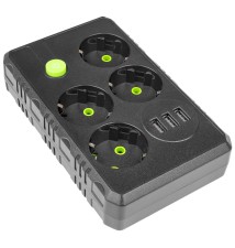 Przedłużacz Modi czarny 4x230V + 3x USB-A.