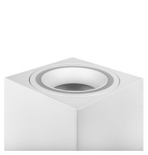 GU10 Surface-Mounted Square Light Fixture, 80x100, White Acrylic. | LVT