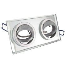 Styx White x2 Adjustable Glass Halogen Light Fixture. | LVT