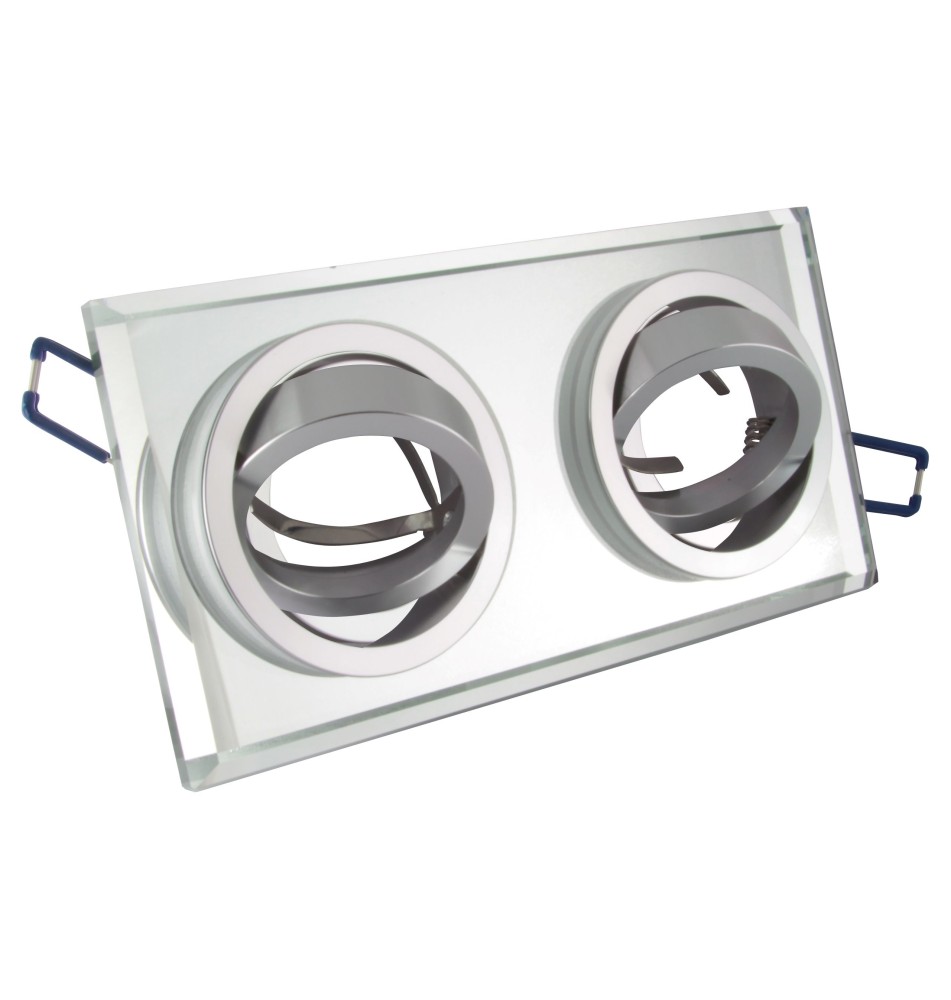 Styx White x2 Adjustable Glass Halogen Light Fixture. | LVT