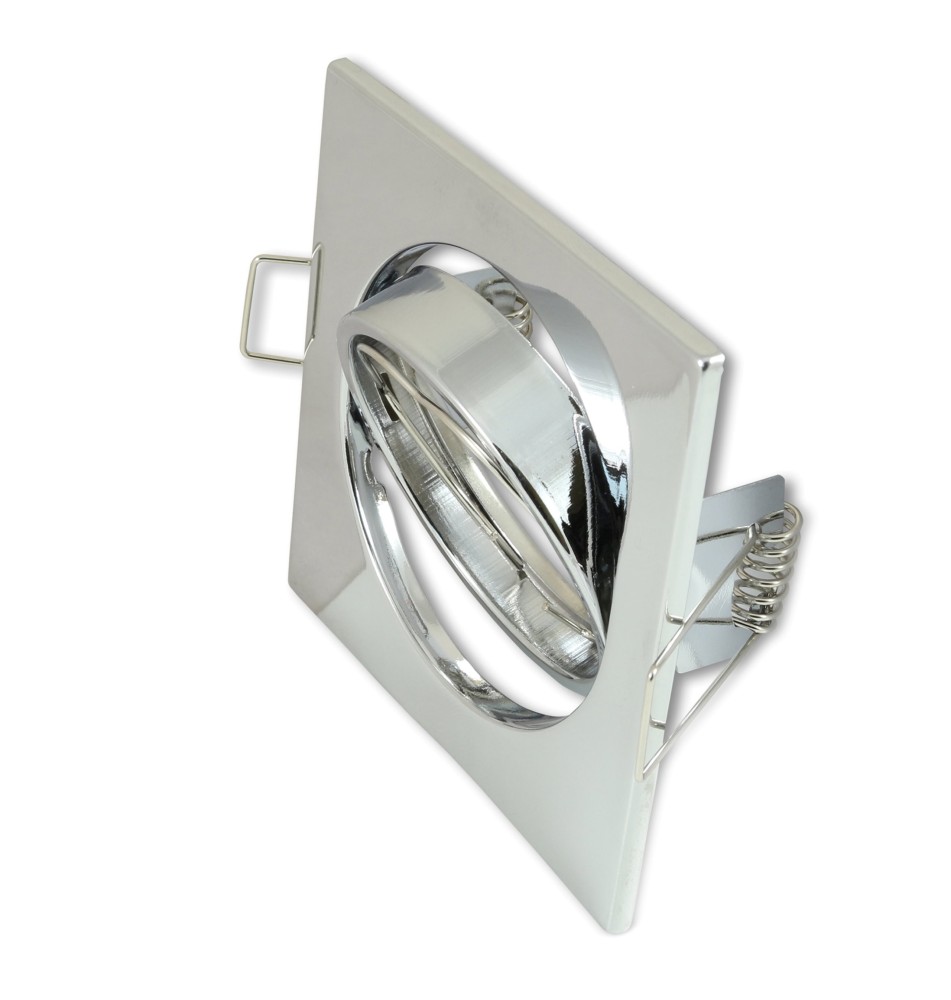 Square, adjustable halogen light fixture, satin finish. | LVT