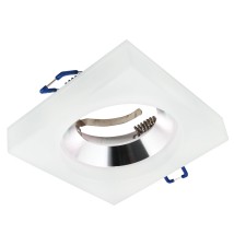 Mira White Square Glass Halogen Light Fixture. | LVT