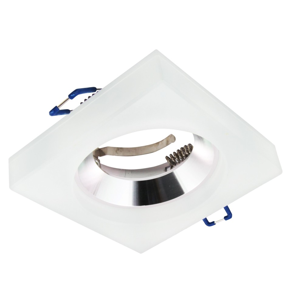 Mira White Square Glass Halogen Light Fixture. | LVT