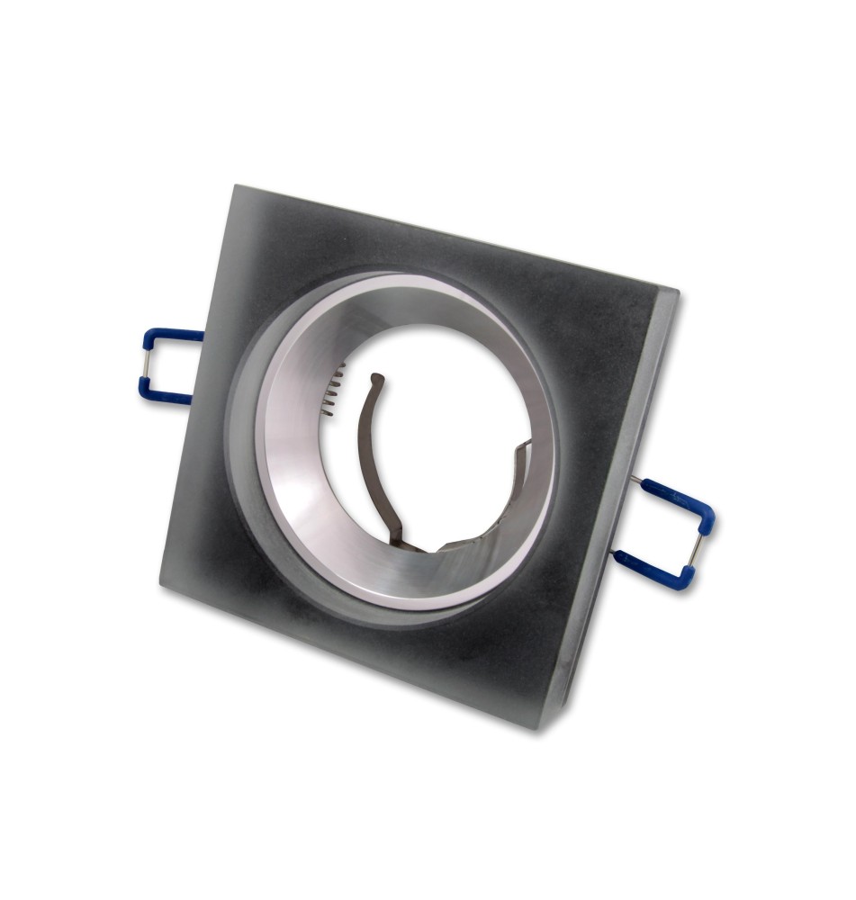 Mira Black Square Glass Halogen Light Fixture. | LVT