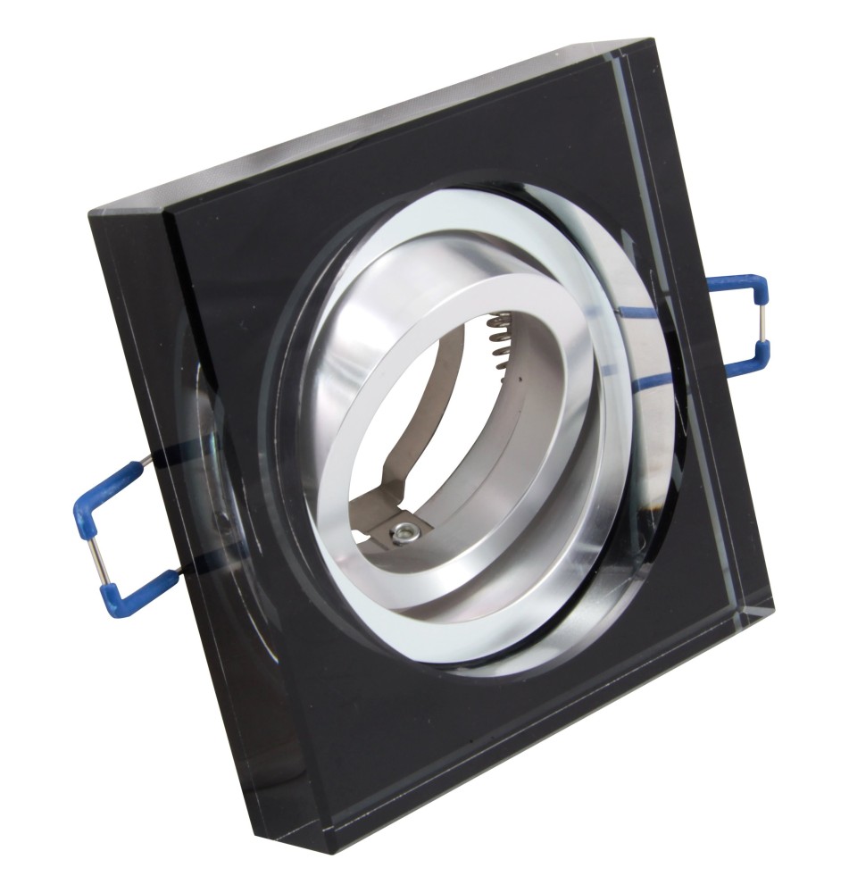 Demre Black Square Glass Halogen Light Fixture. | LVT