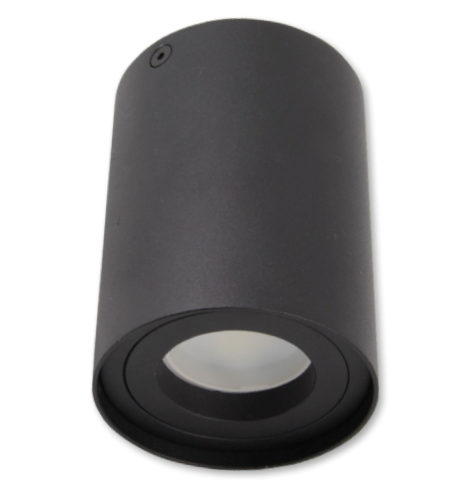 GU10 Round Surface-Mounted Light Fixture, 80x84, Adjustable, Black | LVT