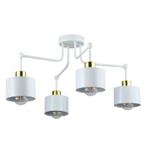 Elza E27 LED Wall Sconce, 4-Pack, White + Gold, Round. | LVT