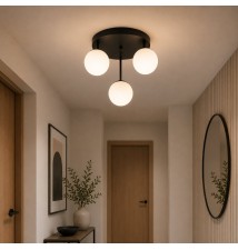 Kinkiet E27 LED Bali-12 29cm x3-2 czarny | LVT