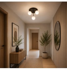 Kinkiet E27 LED Bali-12 29cm x3-2 czarny | LVT