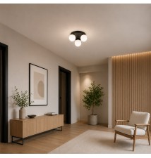 Kinkiet E27 LED Bali-12 29cm x3-1 czarny | LVT