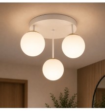 Kinkiet E27 LED Bali-12 29cm x3-2 biały+złoty | LVT