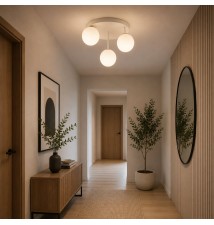 Kinkiet E27 LED Bali-12 29cm x3-2 biały+złoty | LVT