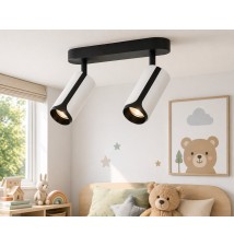 Kinkiet GU10 LED Sento ruchomy x2 biały+czarny. | LVT