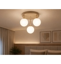 Bali-12 E27 LED Wall Sconce, 29 cm, 3-light, 2-tone (beige + gold) | LVT