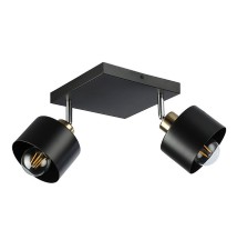 Elza Adjustable E27 LED Wall Sconce, Set of 2, Black + Copper. | LVT