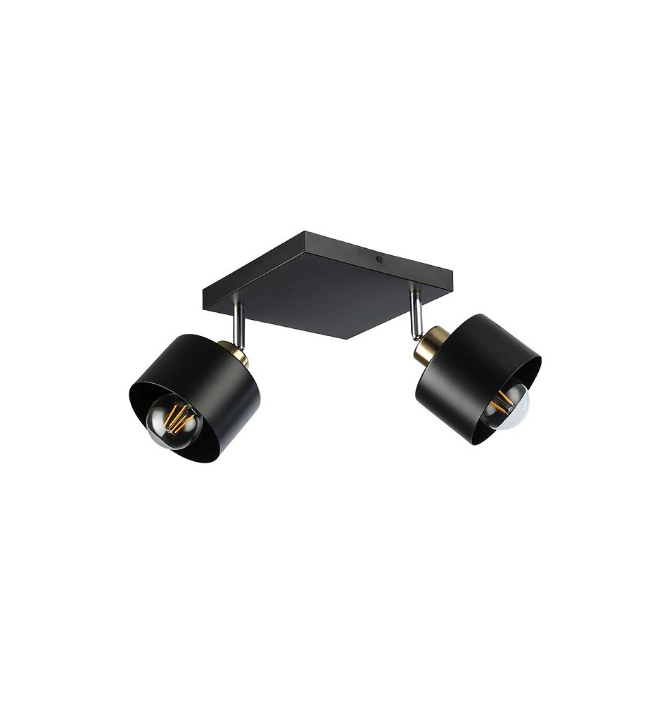 Kinkiet E27 LED Elza ruchomy x2 czarny + miedź. | LVT