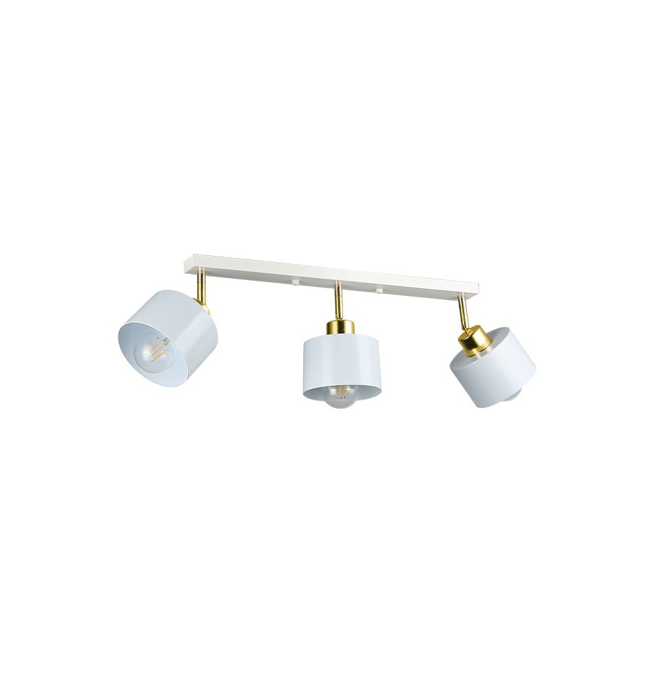 Kinkiet E27 LED Elza ruchomy x3 biały + złoty. | LVT
