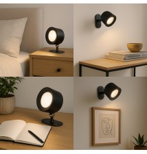 Lampa LED Akumulatorowa Rino czarna 3CCT magnes | LVT