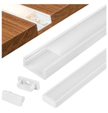 16x7 Slim White 1m PVC LED Profile, Frosted 2 | LVT